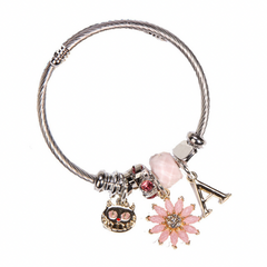 Sonnenblumen Armband Damen – Funkelnd in Blau & Rosa