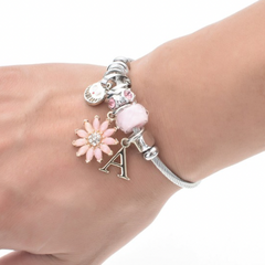 Sonnenblumen Armband Damen – Funkelnd in Blau & Rosa