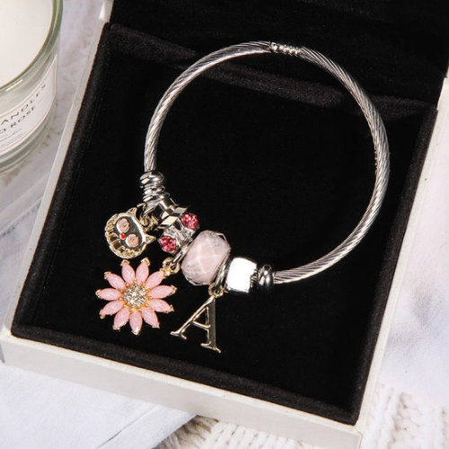 Sonnenblumen Armband Damen – Funkelnd in Blau & Rosa