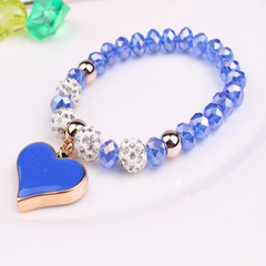Elastisches Kristallarmband Damen – Herzanhänger & Glanz