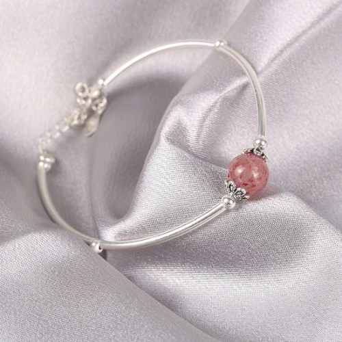 925 Silber Armband Damen – Rosa Kristall & Mondstein