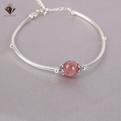 925 Silber Armband Damen – Rosa Kristall & Mondstein