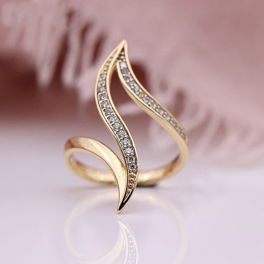 Exaggerated Curve Rose Gold Women Ring