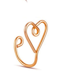 Love Fake Nose Ring Without Perforation Copper Gilding