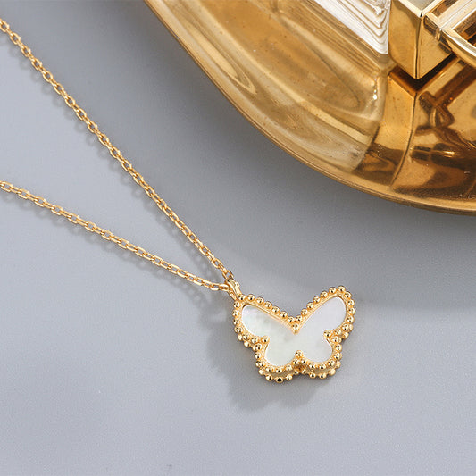 Female shell butterfly necklace