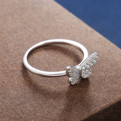 Classic Micro Inlaid Zircon Butterfly Ring