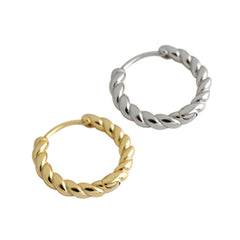 Simple Button Pattern Twist Earrings
