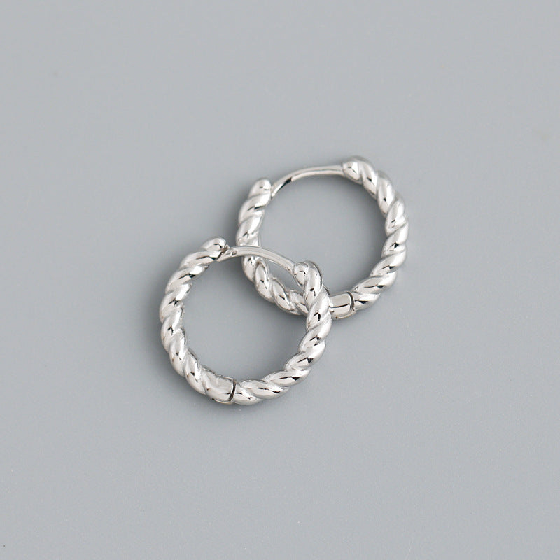 Simple Button Pattern Twist Earrings