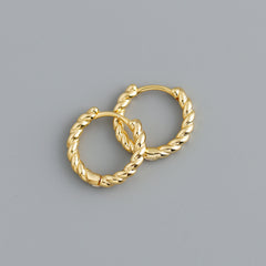 Simple Button Pattern Twist Earrings