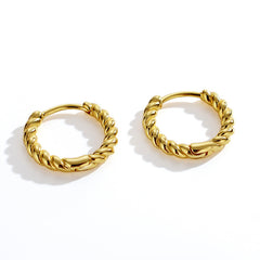 Simple Button Pattern Twist Earrings