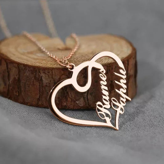 Pendant Double Heart Women Necklace