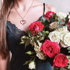 Pendant Double Heart Women Necklace