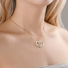 Pendant Double Heart Women Necklace
