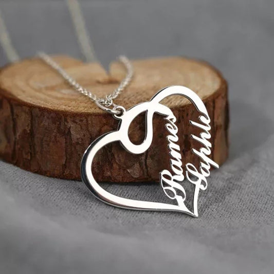 Pendant Double Heart Women Necklace