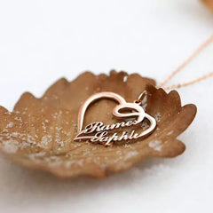 Pendant Double Heart Women Necklace
