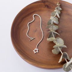 Bead Five-pointed Star Silver Bracelet