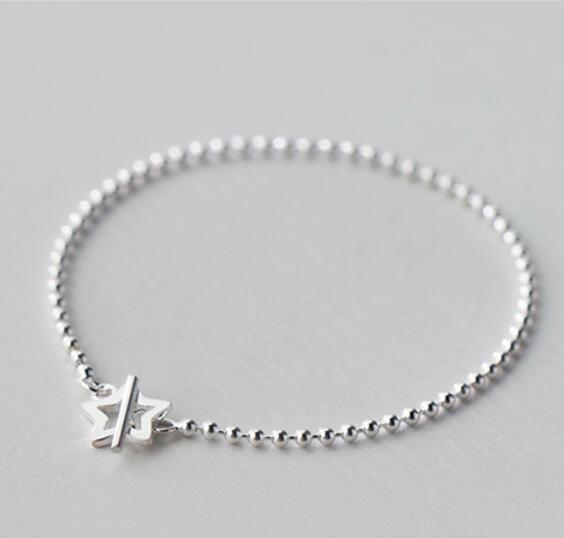 Bead Five-pointed Star Silver Bracelet