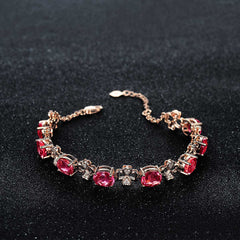 Imitation Natural Rubellite Gemstone Bracelet
