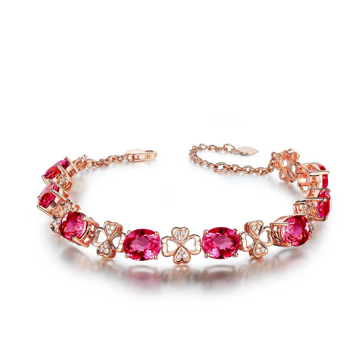 Imitation Natural Rubellite Gemstone Bracelet