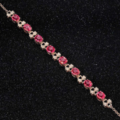 Imitation Natural Rubellite Gemstone Bracelet