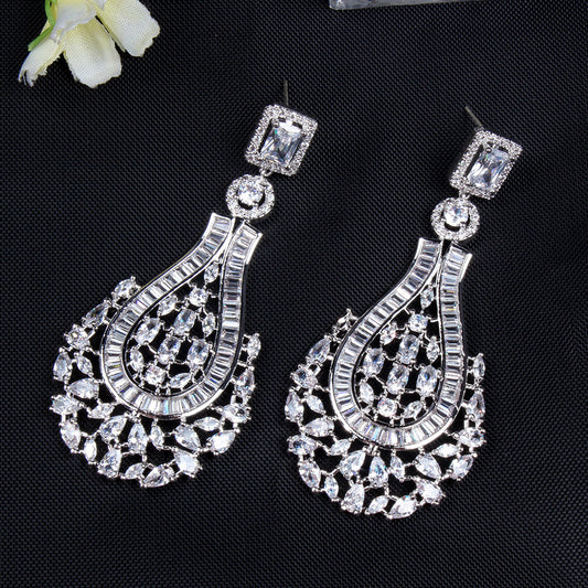 Long Bohemian Zircon Earrings