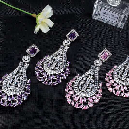 Long Bohemian Zircon Earrings