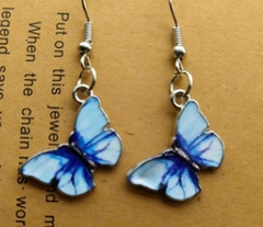 Blaue Schmetterling-Ohrringe Damen – Elegant & verspielt