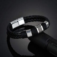 Weave Leather braided Genuine Men Bracelet