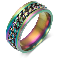 Male Tide Artifact Rotatable Chain Ring