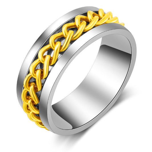 Male Tide Artifact Rotatable Chain Ring
