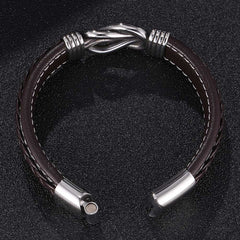 Titanium Steel Punk Male Personality Leather Bracelet