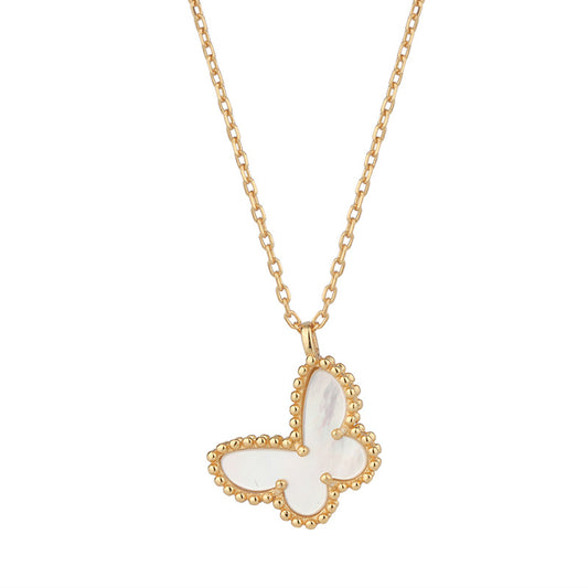 Female shell butterfly necklace