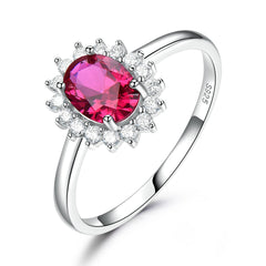 Baby Stone Ring Damen – 925 Silber mit Edelstein in Rot, Grün & Blau