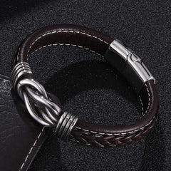 Titanium Steel Punk Male Personality Leather Bracelet