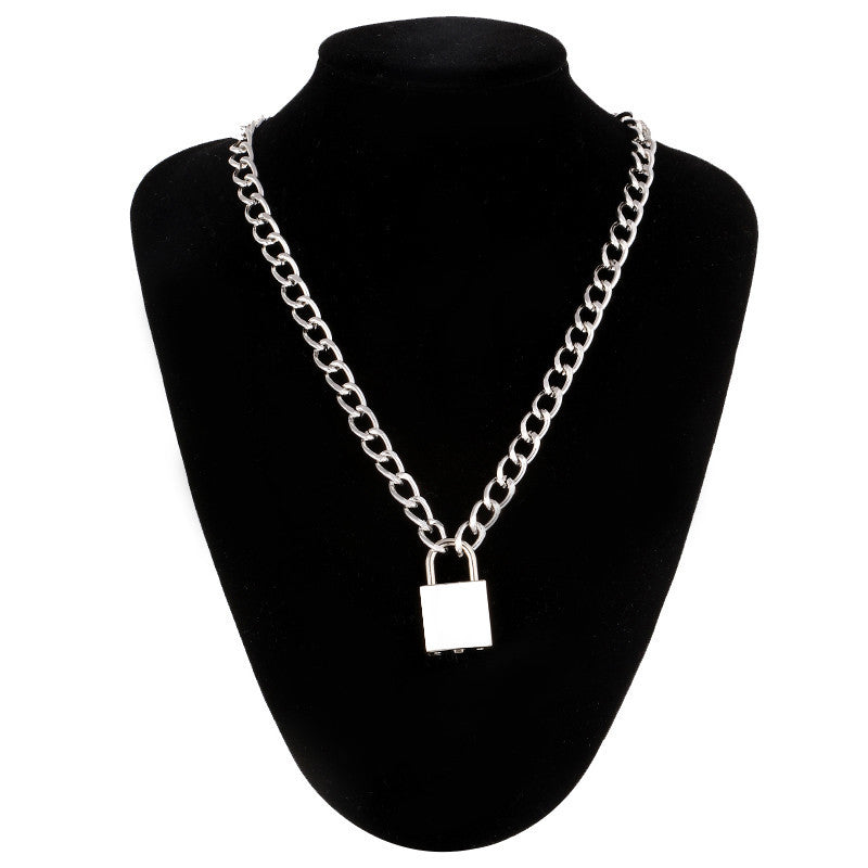 Punk Chain Lock Pendant Necklace