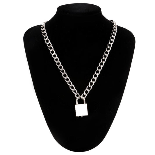 Punk Chain Lock Pendant Necklace