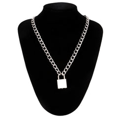 Punk Chain Lock Pendant Necklace