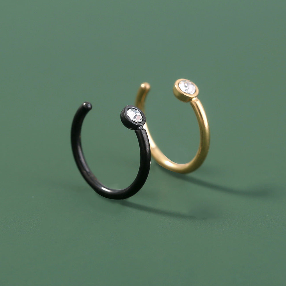 Cross-border C-shaped stainless steel nose ring