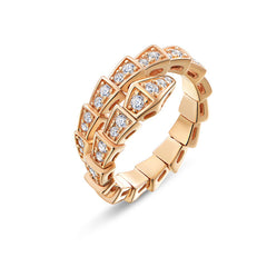 Verstellbarer Snake-Ring Damen – In Gold oder Weißgold mit Stein