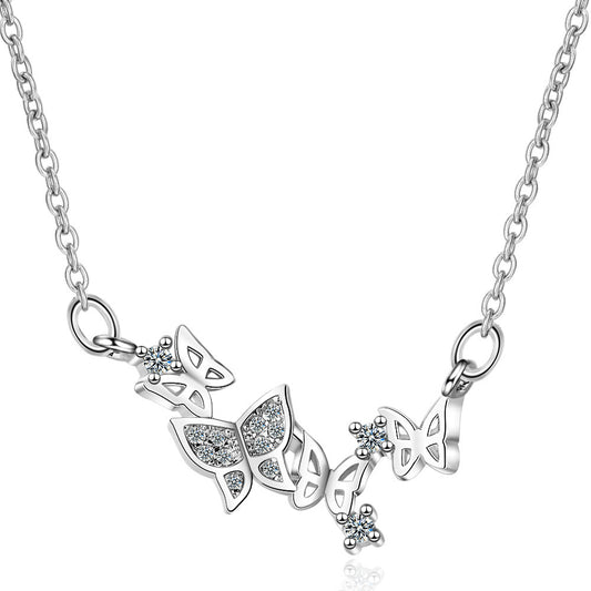 Female butterfly flower necklace