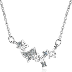 Female butterfly flower necklace