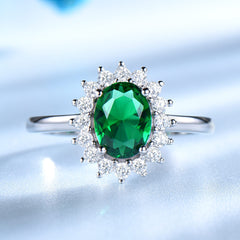 Baby Stone Ring Damen – 925 Silber mit Edelstein in Rot, Grün & Blau