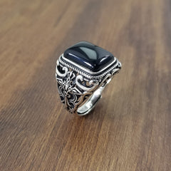 S925 sterling silver ring male ring