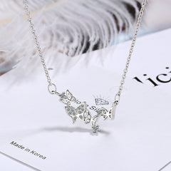 Female butterfly flower necklace