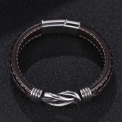 Titanium Steel Punk Male Personality Leather Bracelet