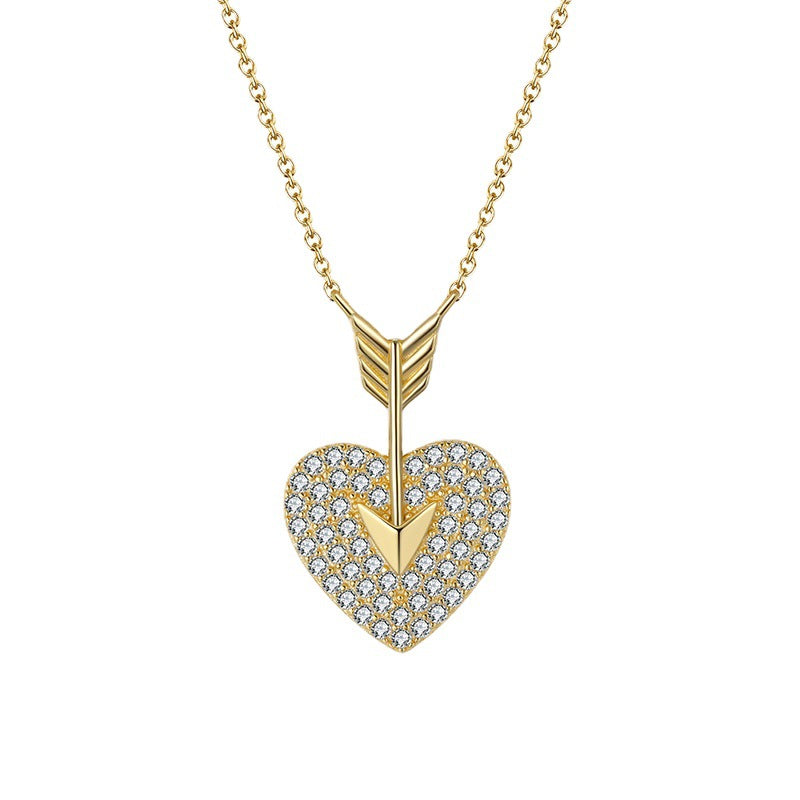 Sterling Silver Diamond Necklace Heart Shaped