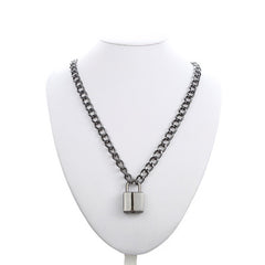 Punk Chain Lock Pendant Necklace