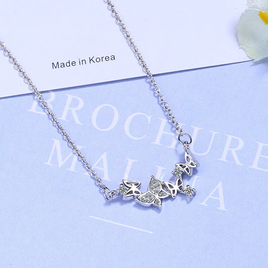 Female butterfly flower necklace