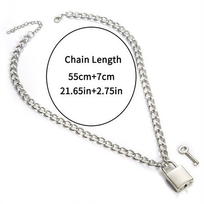Punk Chain Lock Pendant Necklace
