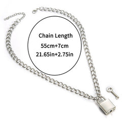 Punk Chain Lock Pendant Necklace